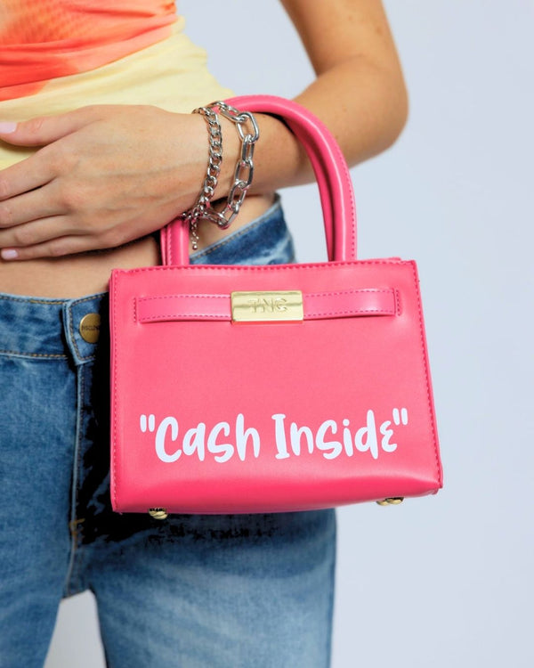 Cash Inside Mini Tote in Baby Pink