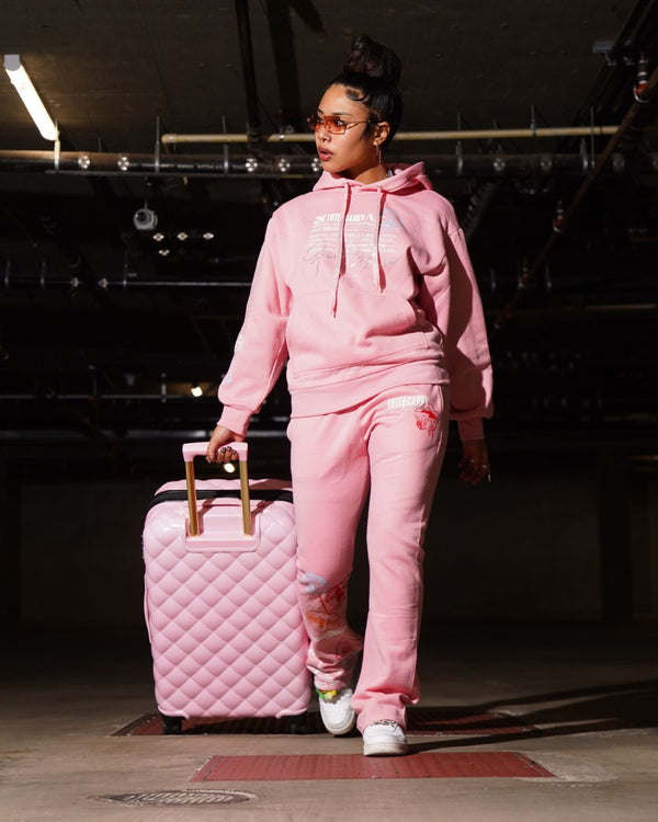 Diamond 3-Piece Luggage Set in Pink