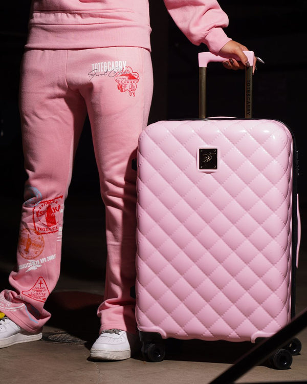 Diamond 3-Piece Luggage Set in Pink