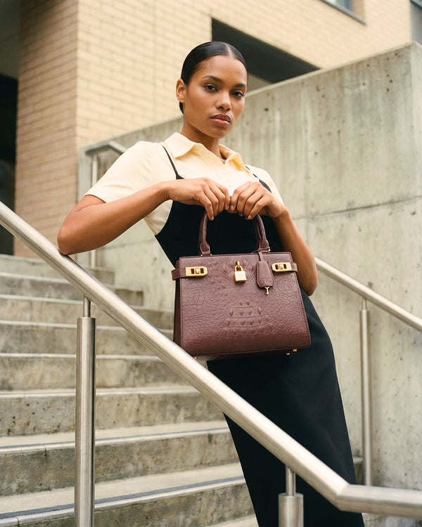 Empress Mini Tote Bag in Brown