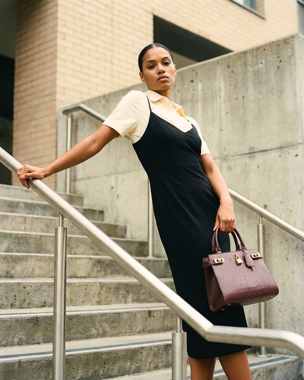 Empress Mini Tote Bag in Brown