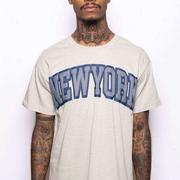 New York Grey Baseball Tee Shirt