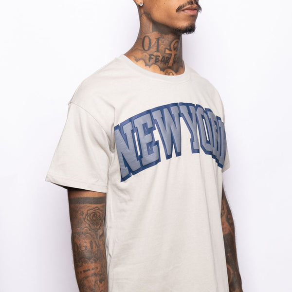 New York Grey Baseball Tee Shirt