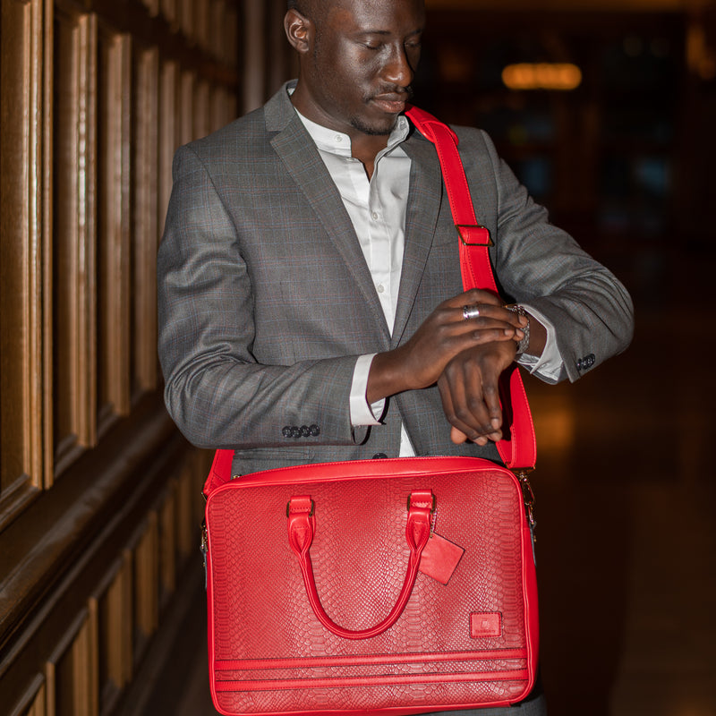 Signature Jetsetter Laptop Bag in Red