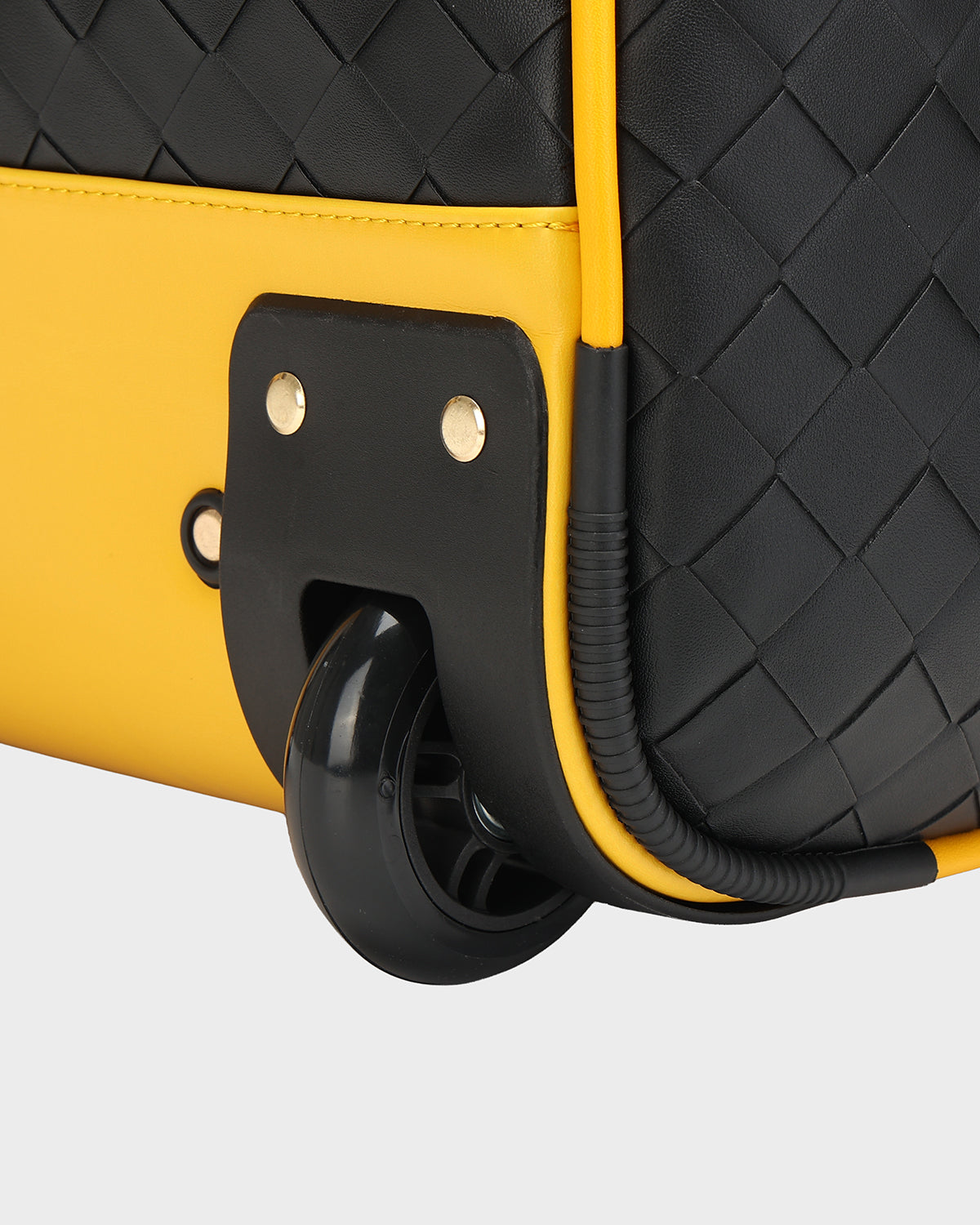 Bodega Traveler Rolling Duffle in Black & Yellow