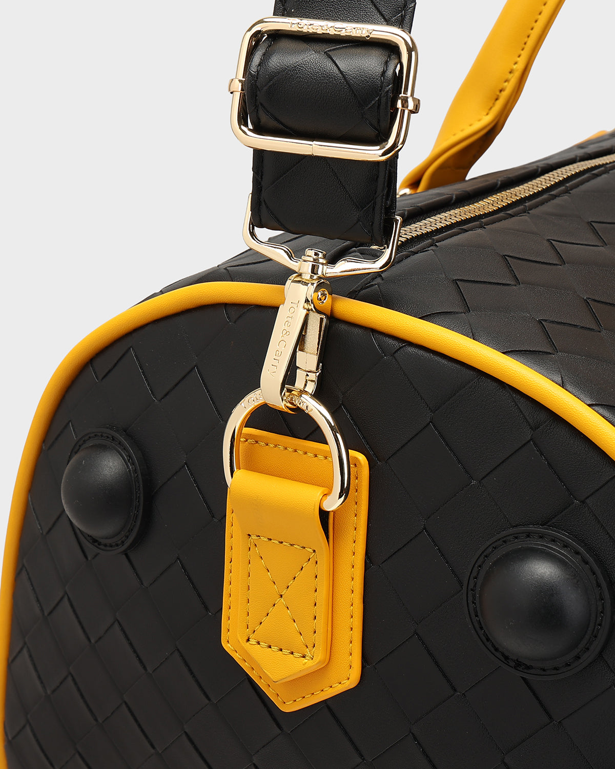 Bodega Traveler Rolling Duffle in Black & Yellow