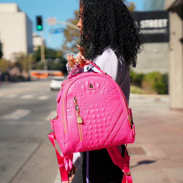 Statement Commuter Backpack in Neon Pink