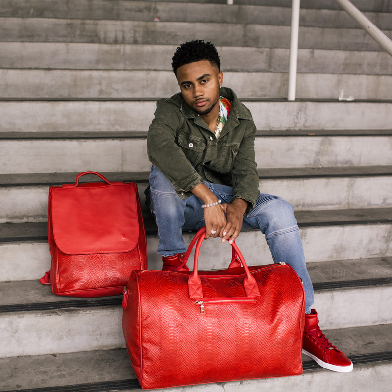 Signature Weekender Travel Set in Red