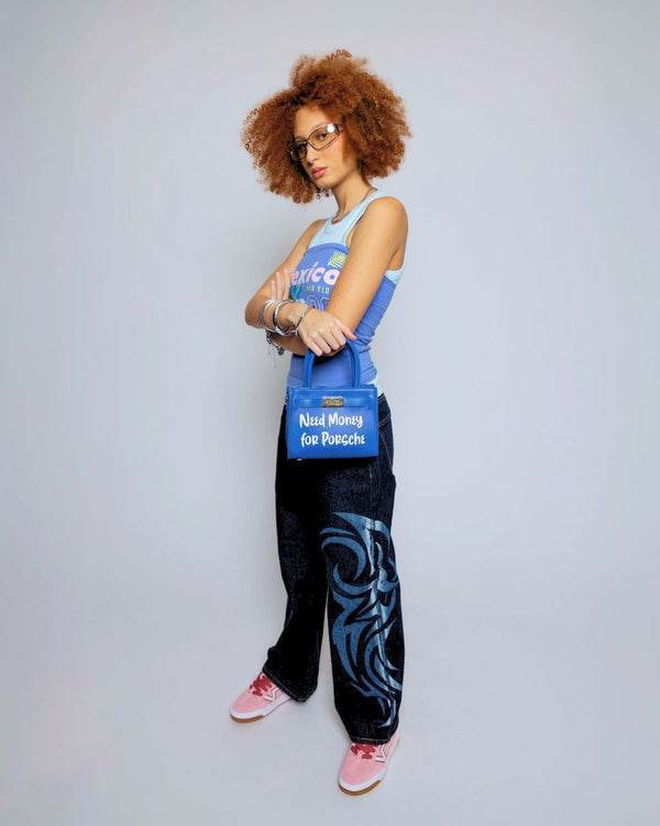 Need Money For Porsche Mini Tote in Royal Blue