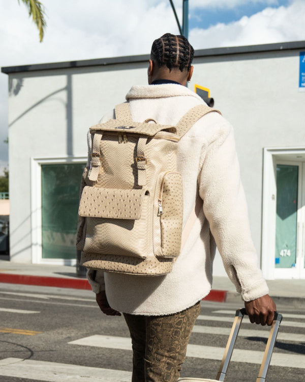Journey Multi-Pocket Backpack in Tan Brown