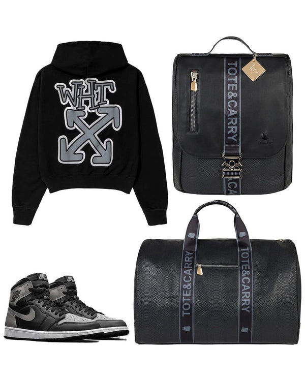 Caution Tape Travel Set in Black