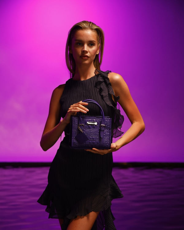 Statement Mini Tote Bag in Purple