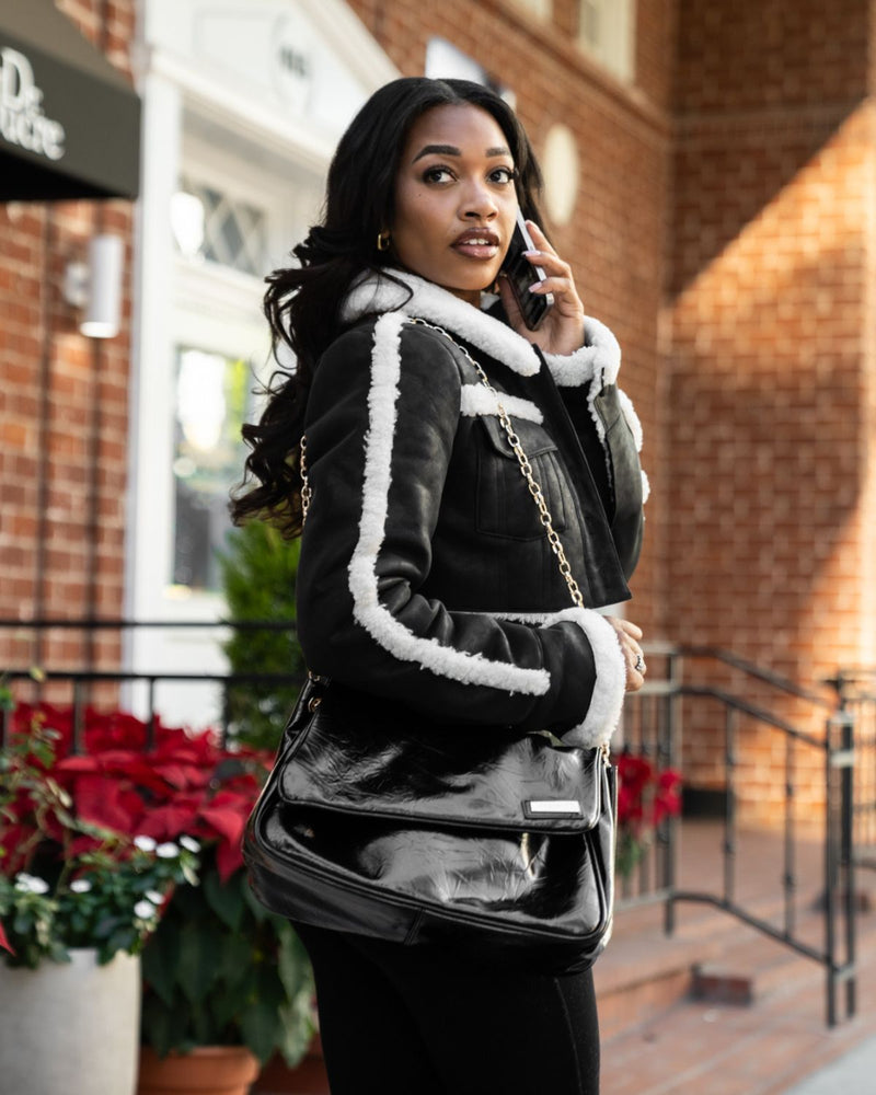 Rebellious Evening Shoulder Bag in Black