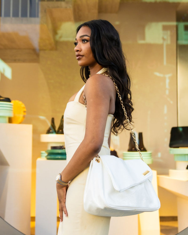 Rebellious Evening Shoulder Bag in White