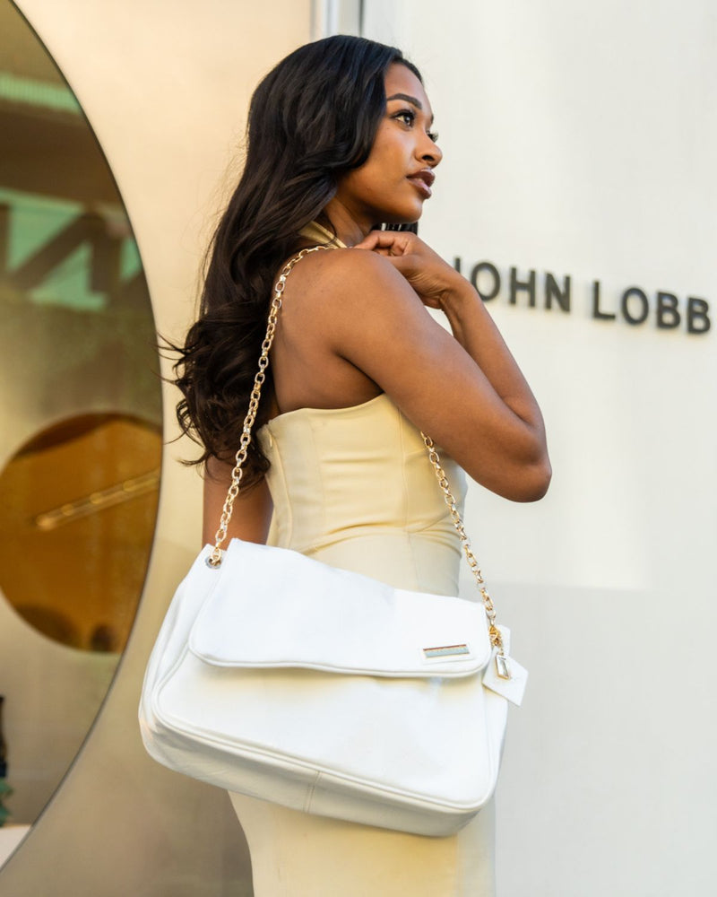 Rebellious Evening Shoulder Bag in White
