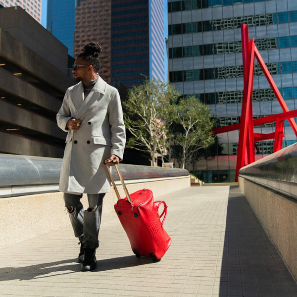Classic Traveler Rolling Duffle in Red