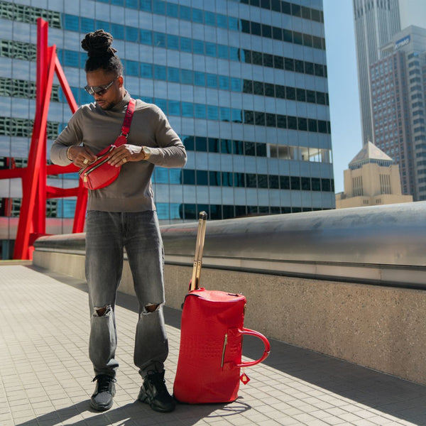 Classic Traveler Rolling Duffle in Red