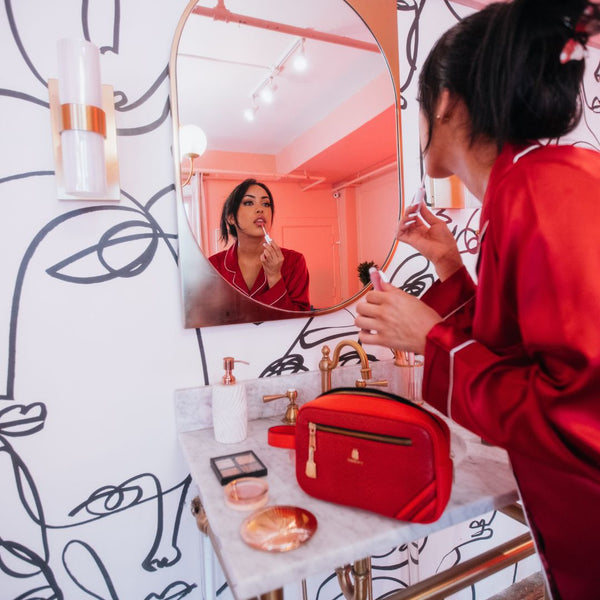 Signature Essential Toiletry Bag in Red