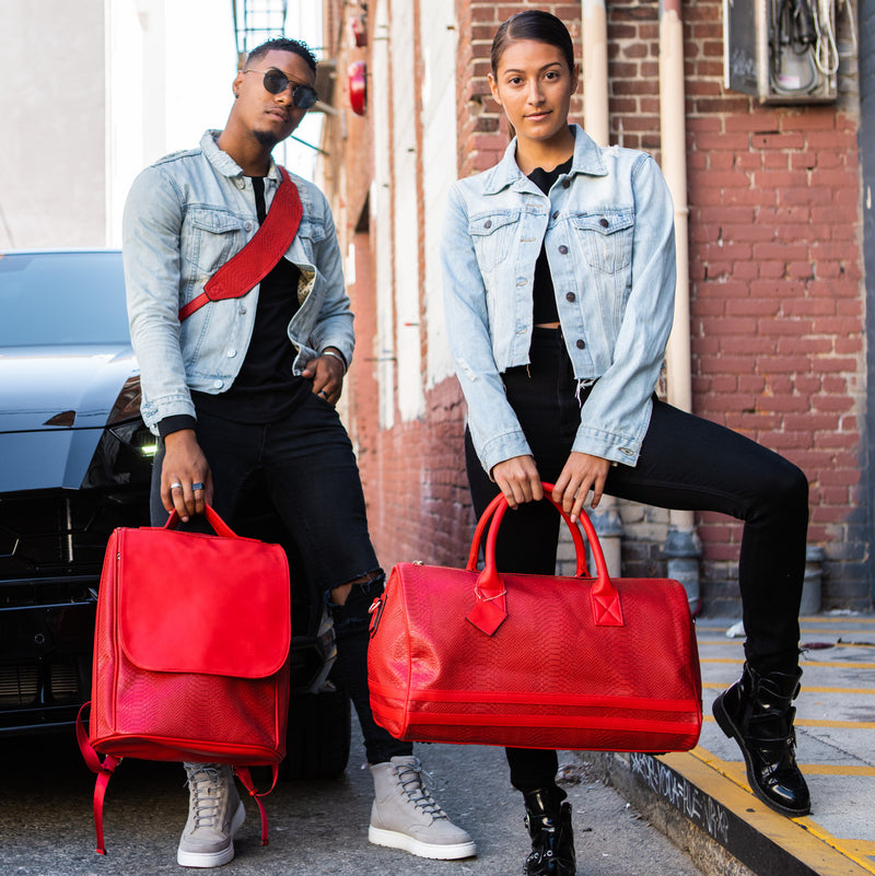 Signature Weekender Travel Set in Red