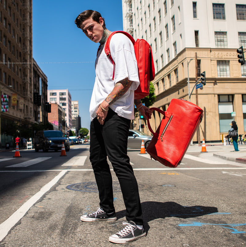 Signature Weekender Travel Set in Red