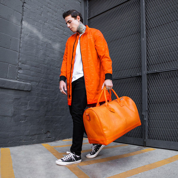 Signature Weekender Duffle Bag in Sunset Orange