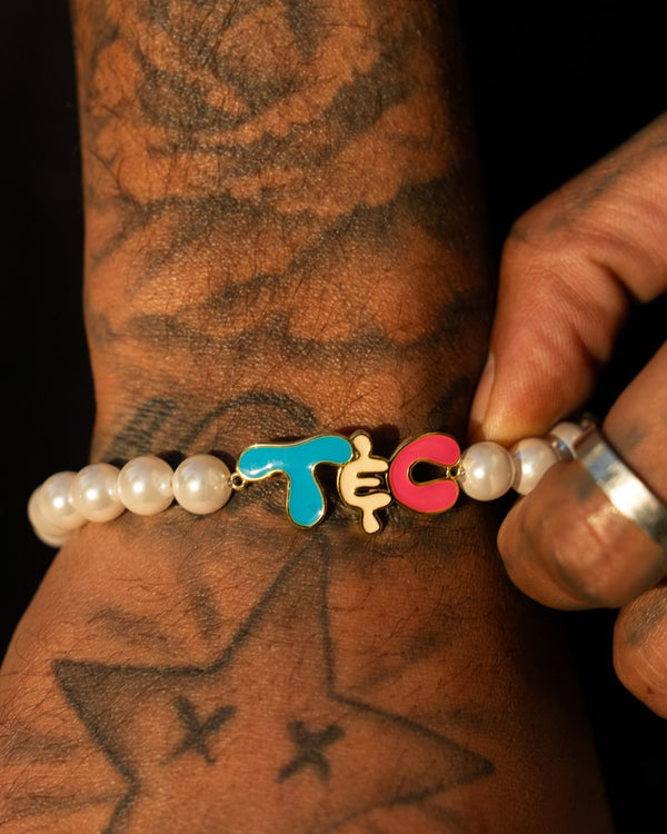 T&C Pearl Bracelet in White