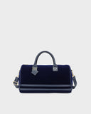 Velour Duffle Bag in Royal Blue