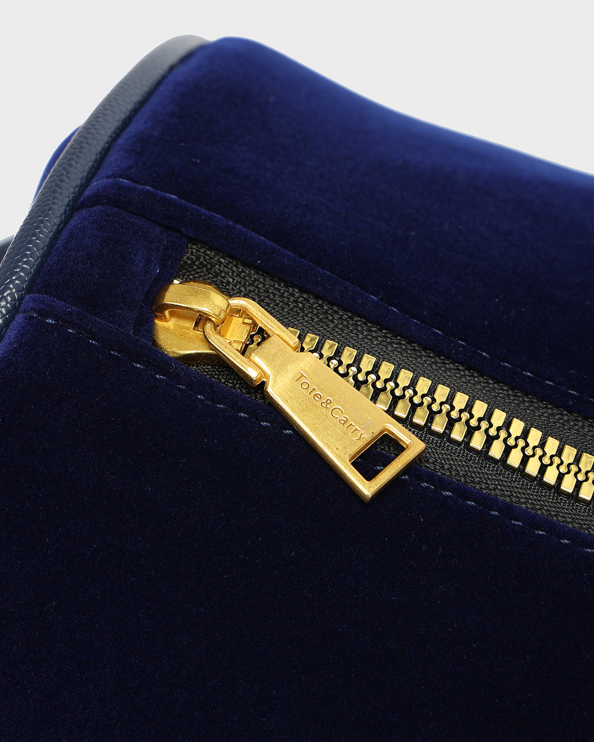 Velour Duffle Bag in Royal Blue