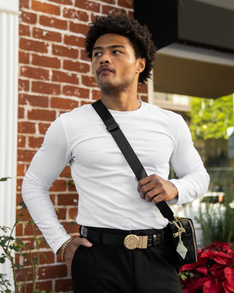 Velvet Mini Crossbody Bag in Black