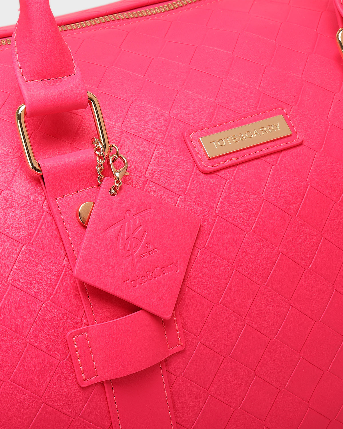 Bodega Rolling Duffle Bag in Neon Pink