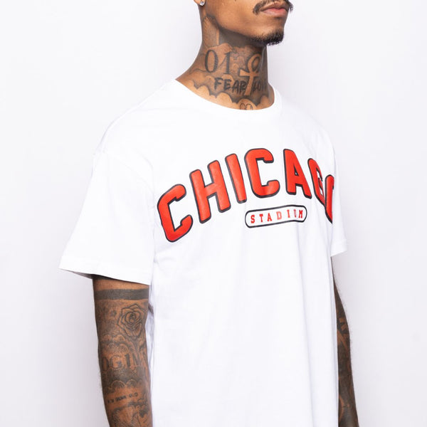Chicago White and Red Basic Tee