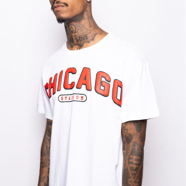 Chicago White and Red Basic Tee