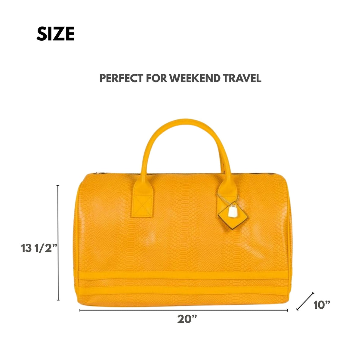 Tote&Carry Signature Weekender Duffle Bag in Sunflower Yellow — size, 20 x 13.5 x 10 inches, perfect for weekend travel