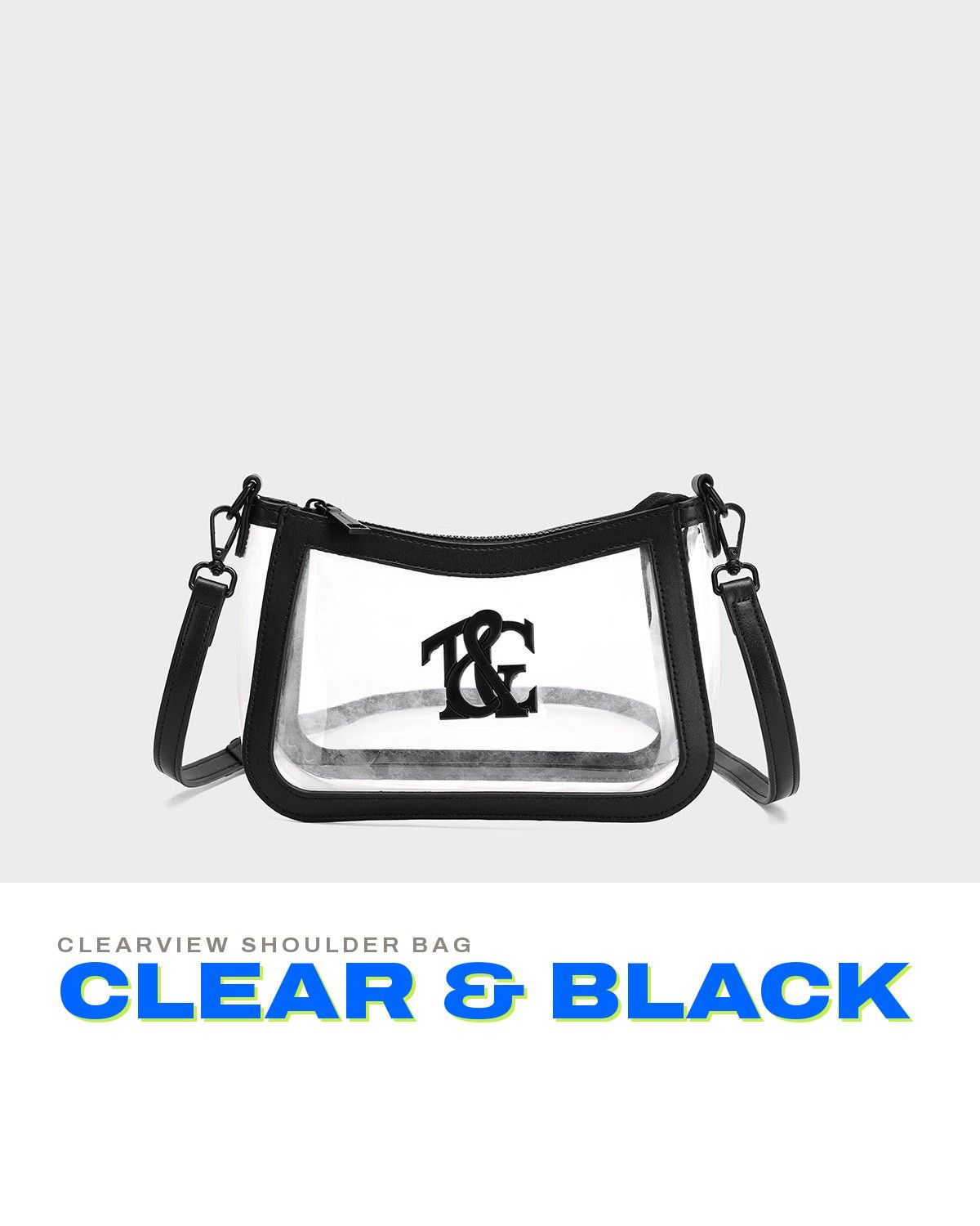 Clearview Shoulder Bag in Clear & Black — A+ 1