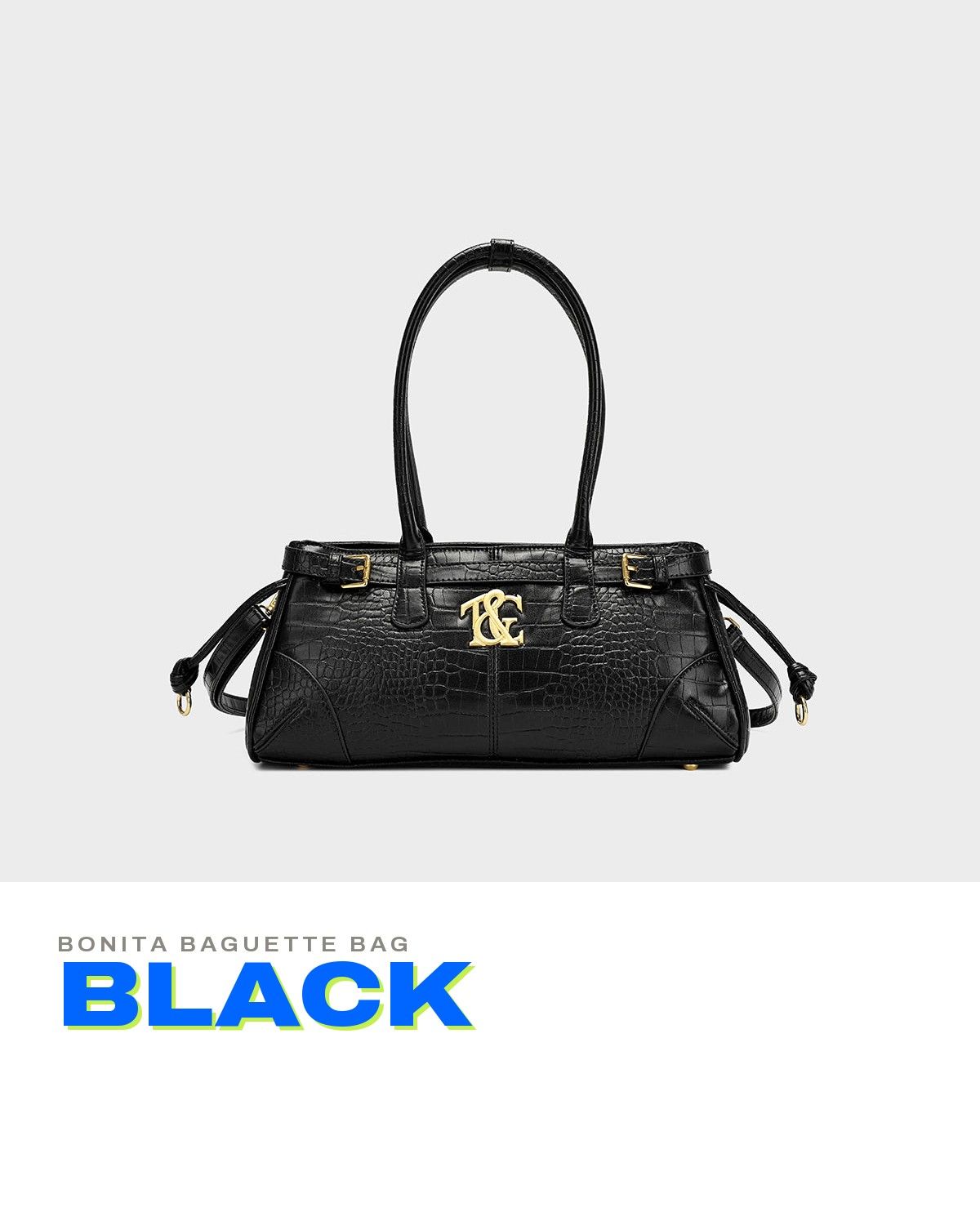 Bonita Baguette Bag in Black — A+ 1