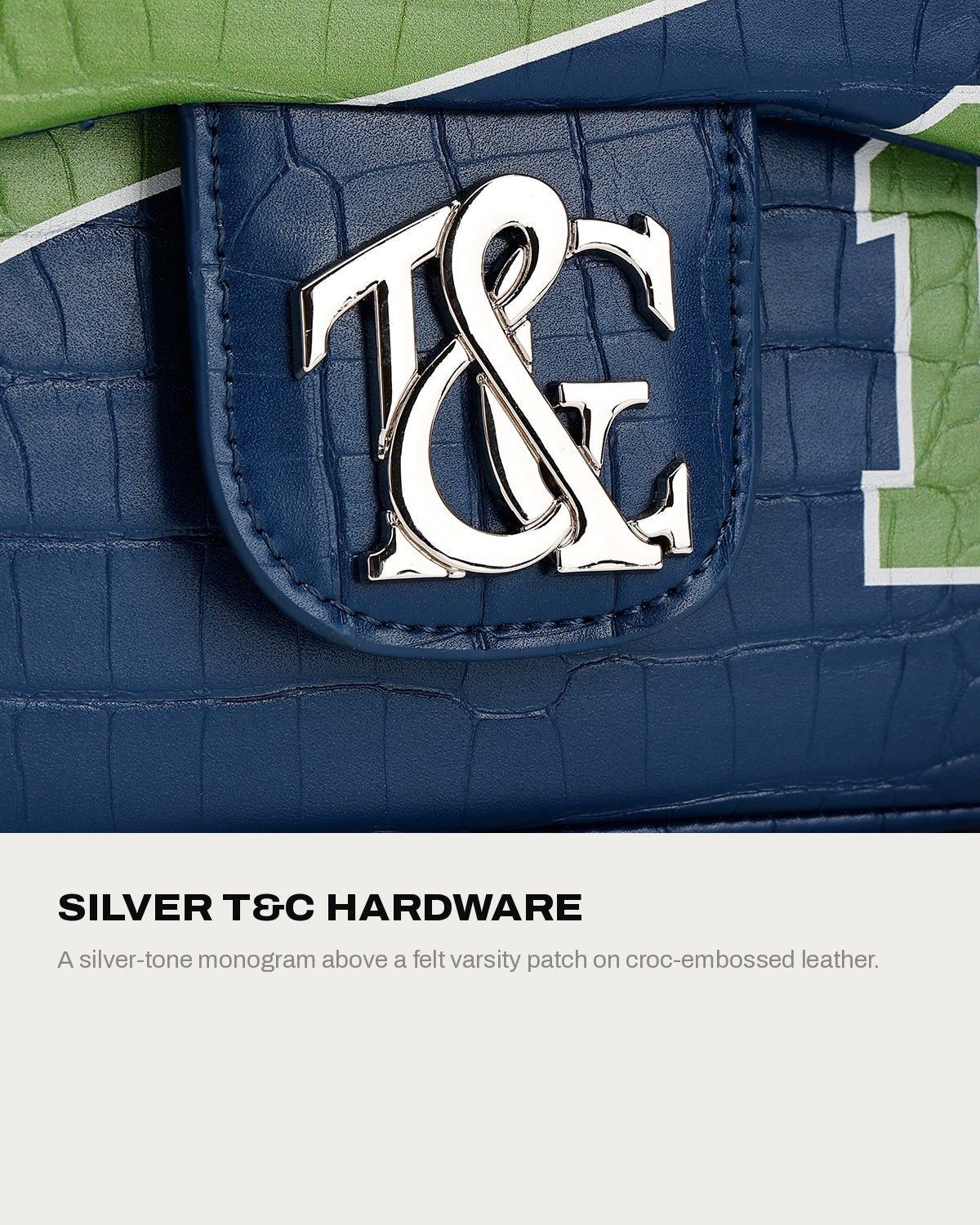Varsity Rally Shoulder Bag in Royal Blue & Lime — A+ 2