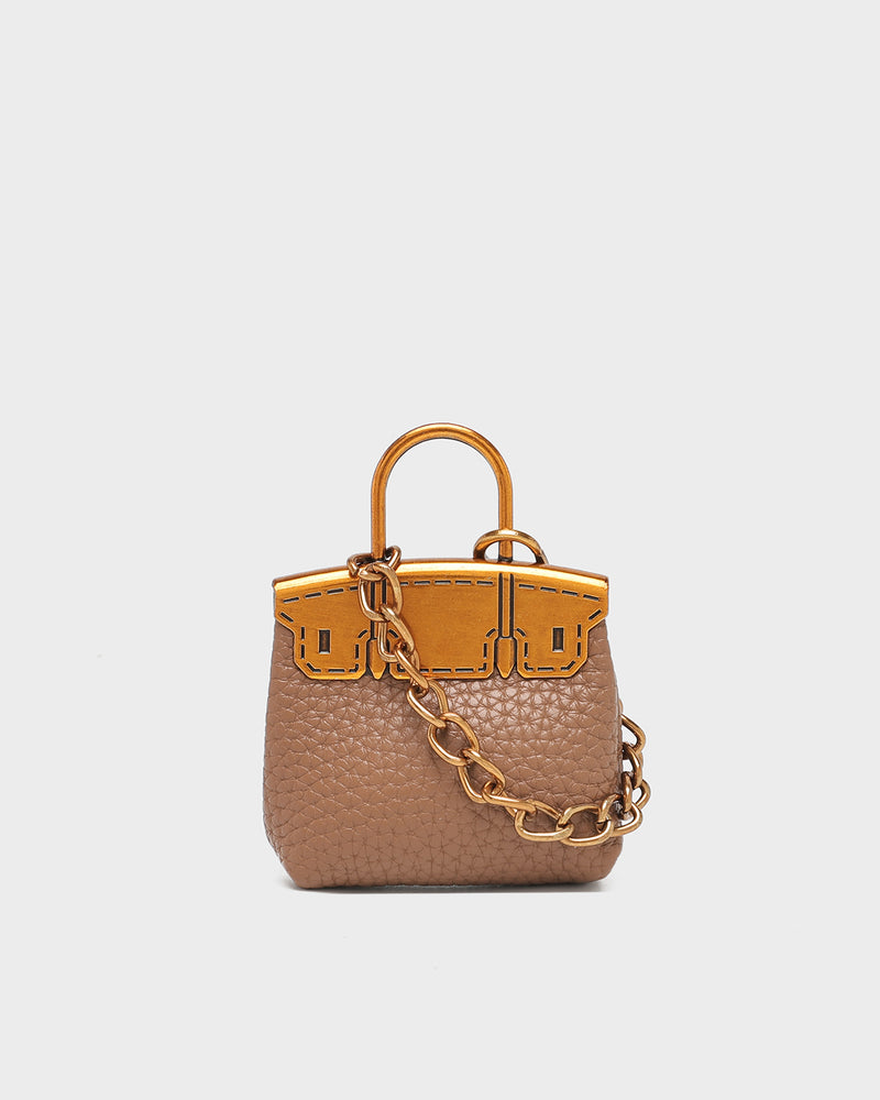 Tote Bag Charm in Brown