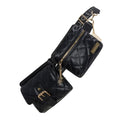 Schwarze gesteppte Taschen-Clutch-Geldbörsen- und Gepäcksets