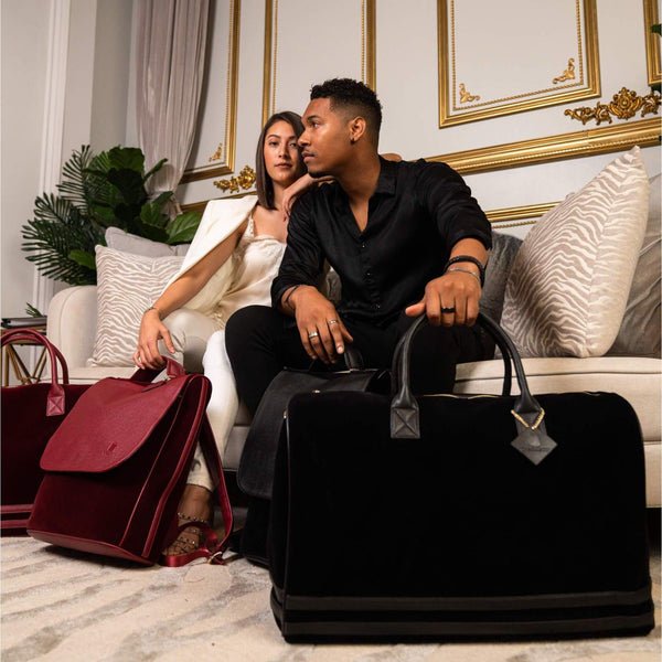 Velvet Luxe Duffle Bag in Black