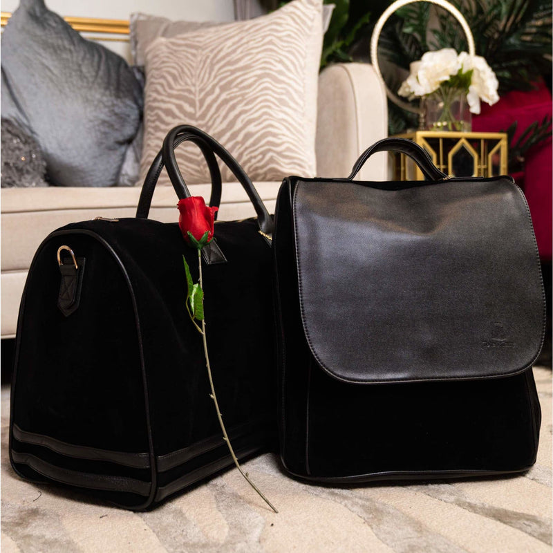 Black Velour Backpack