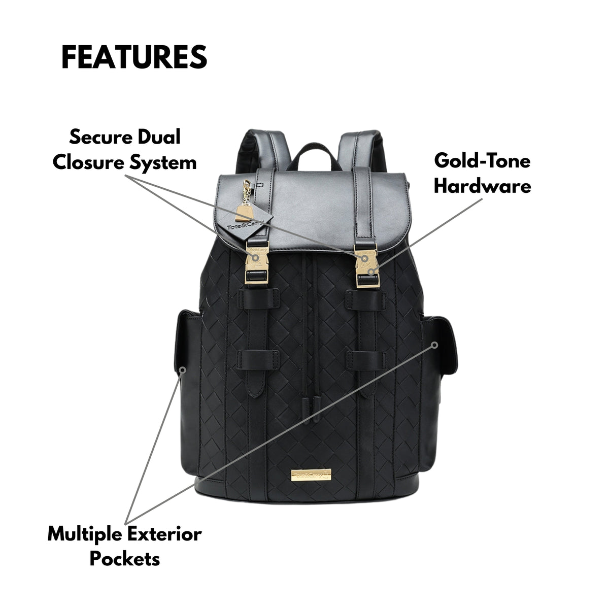 Tote&Carry Bodega Explorer Backpack in Black — storage and compartments