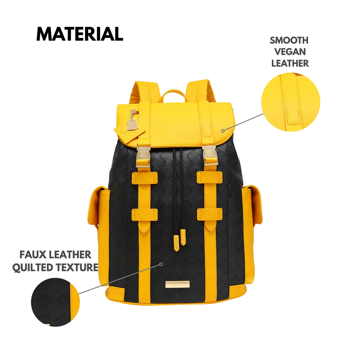 Tote&Carry Bodega Explorer Backpack in Black & Yellow — size guide