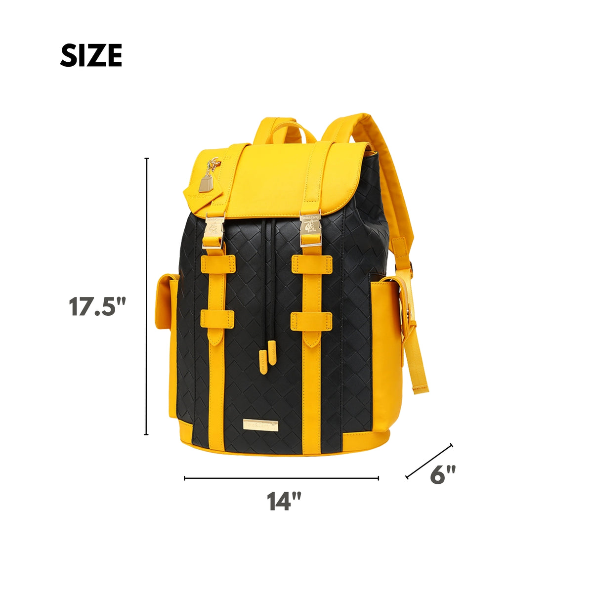 Tote&Carry Bodega Explorer Backpack in Black & Yellow — material detail