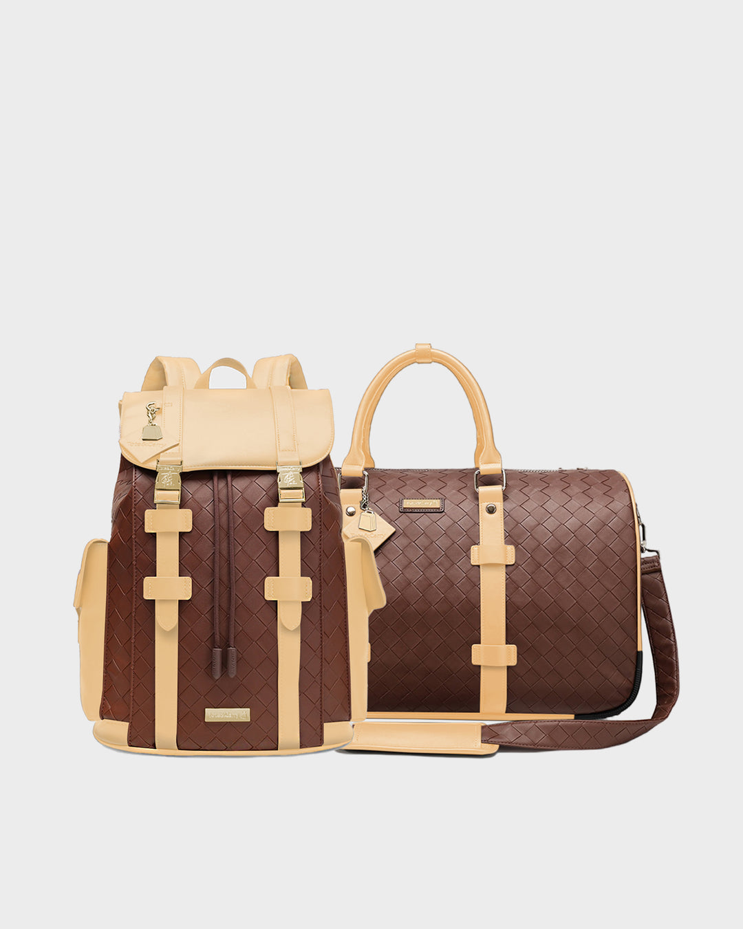 Bodega Explorer Rolling Duffle Set in Beige
