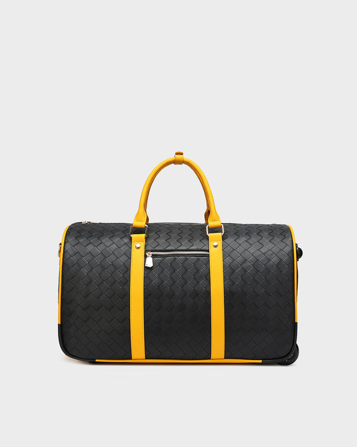 Bodega Rolling Travel Set in Black & Yellow