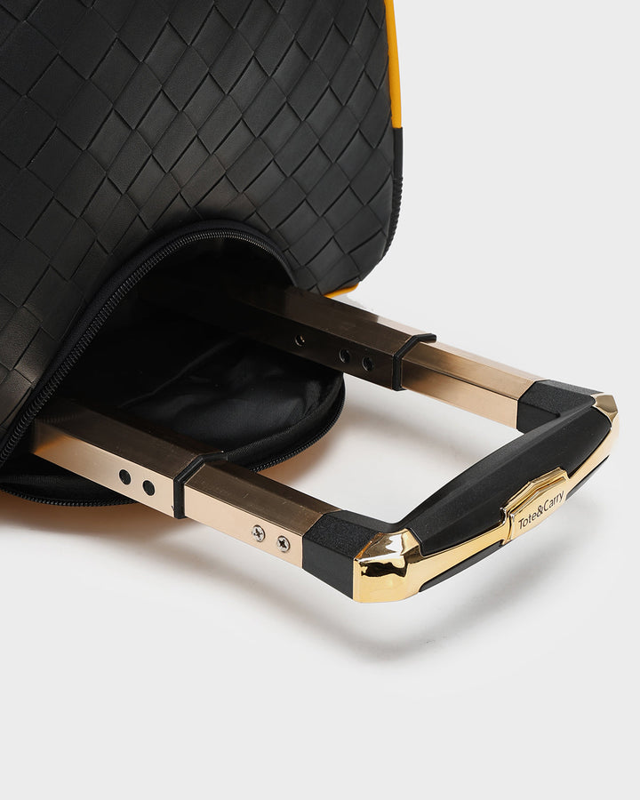 Bodega Rolling Travel Set in Black & Yellow