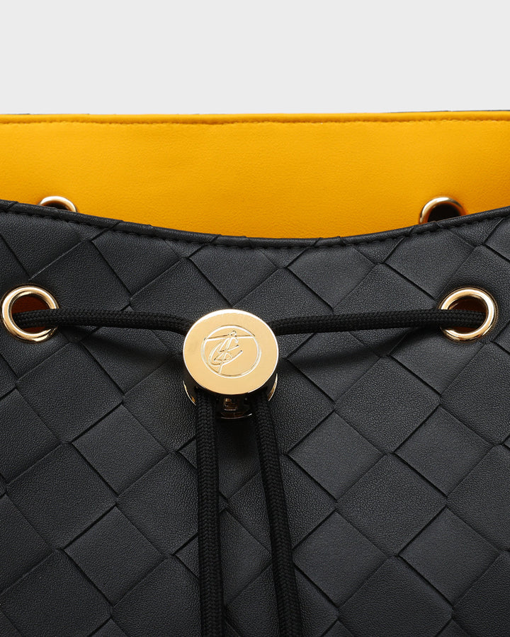 Bodega Rolling Travel Set in Black & Yellow