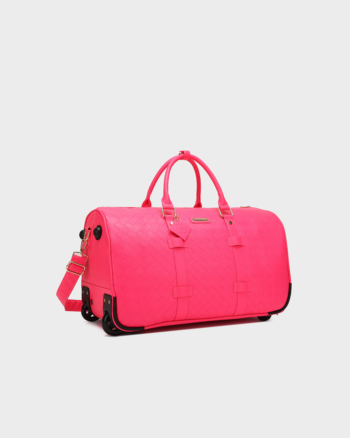 Bodega Rolling Duffle Bag in Neon Pink
