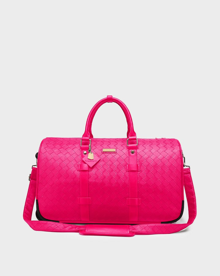 Bodega Explorer Rolling Duffle Set in Neon Pink