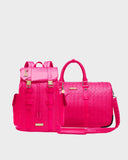 Bodega Explorer Rolling Duffle Set in Neon Pink